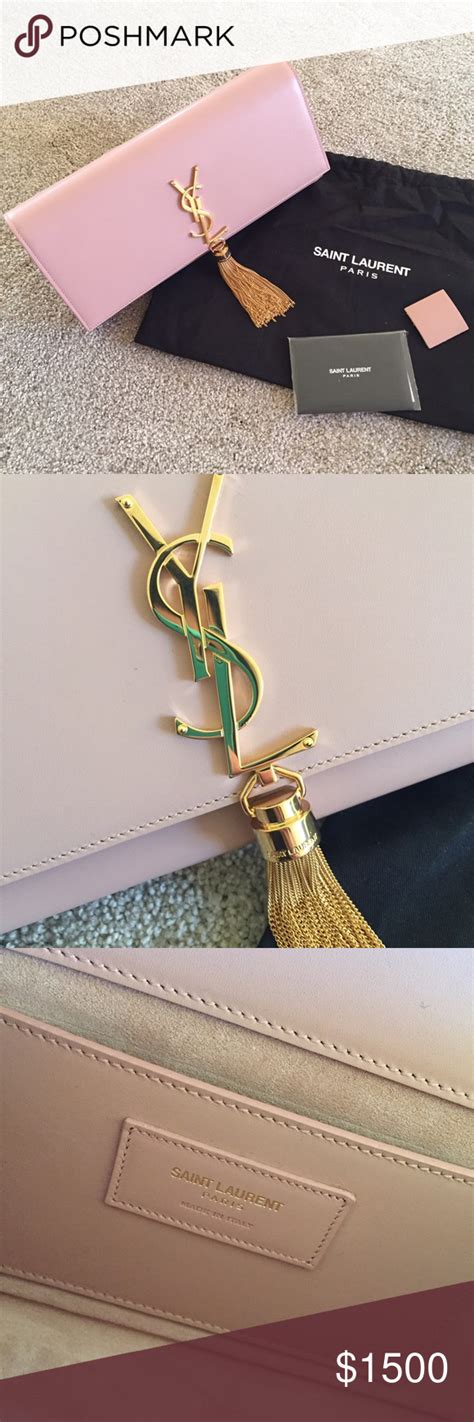 ysl pale blush clutch